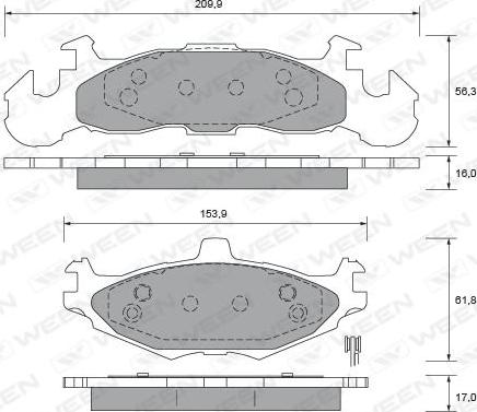 Ween 151-2402 - Kit de plaquettes de frein, frein à disque cwaw.fr