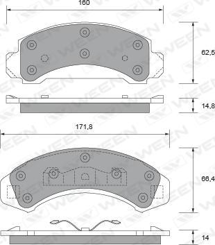 Ween 151-2413 - Kit de plaquettes de frein, frein à disque cwaw.fr