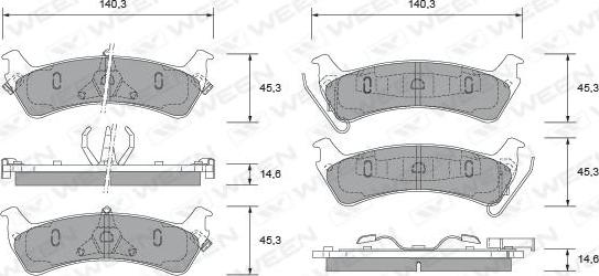 Ween 151-2487 - Kit de plaquettes de frein, frein à disque cwaw.fr