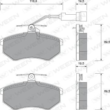 Ween 151-2438 - Kit de plaquettes de frein, frein à disque cwaw.fr