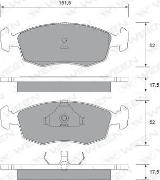 Ween 151-2428 - Kit de plaquettes de frein, frein à disque cwaw.fr