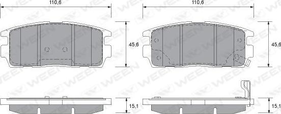 Ween 151-2594 - Kit de plaquettes de frein, frein à disque cwaw.fr