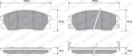 Ween 151-2595 - Kit de plaquettes de frein, frein à disque cwaw.fr