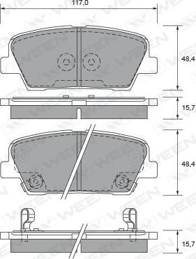 Ween 151-2598 - Kit de plaquettes de frein, frein à disque cwaw.fr