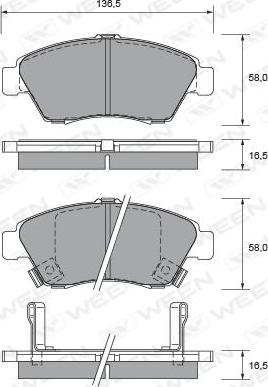 Ween 151-2555 - Kit de plaquettes de frein, frein à disque cwaw.fr