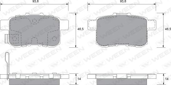 Ween 151-2569 - Kit de plaquettes de frein, frein à disque cwaw.fr