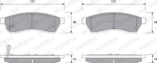 Ween 151-2566 - Kit de plaquettes de frein, frein à disque cwaw.fr