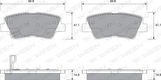 Ween 151-2567 - Kit de plaquettes de frein, frein à disque cwaw.fr