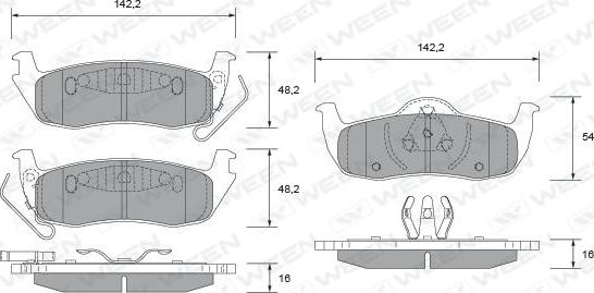 Ween 151-2506 - Kit de plaquettes de frein, frein à disque cwaw.fr