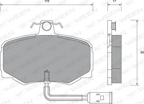 Ween 151-2510 - Kit de plaquettes de frein, frein à disque cwaw.fr