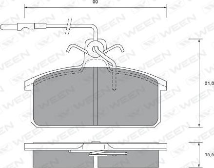 Ween 151-2511 - Kit de plaquettes de frein, frein à disque cwaw.fr