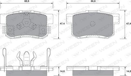 Ween 151-2589 - Kit de plaquettes de frein, frein à disque cwaw.fr