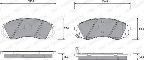 Ween 151-2584 - Kit de plaquettes de frein, frein à disque cwaw.fr