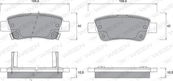 Ween 151-2585 - Kit de plaquettes de frein, frein à disque cwaw.fr