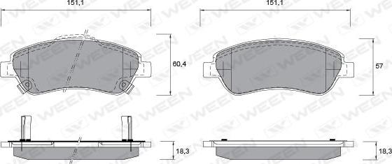 Ween 151-2586 - Kit de plaquettes de frein, frein à disque cwaw.fr