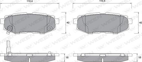 Ween 151-2588 - Kit de plaquettes de frein, frein à disque cwaw.fr