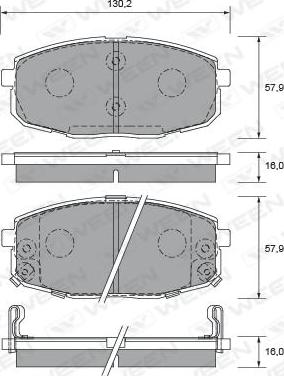 Ween 151-2582 - Kit de plaquettes de frein, frein à disque cwaw.fr