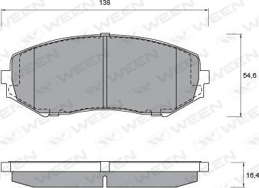 Ween 151-2587 - Kit de plaquettes de frein, frein à disque cwaw.fr