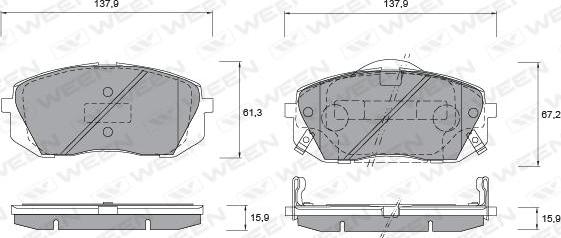 Ween 151-2579 - Kit de plaquettes de frein, frein à disque cwaw.fr