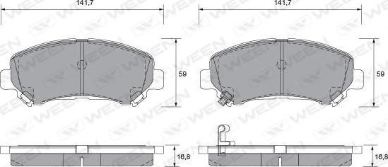 Ween 151-2576 - Kit de plaquettes de frein, frein à disque cwaw.fr