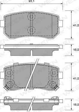 Ween 151-2571 - Kit de plaquettes de frein, frein à disque cwaw.fr