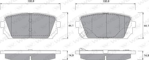 Ween 151-2578 - Kit de plaquettes de frein, frein à disque cwaw.fr