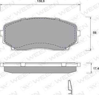 Ween 151-2573 - Kit de plaquettes de frein, frein à disque cwaw.fr