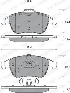 Ween 151-2696 - Kit de plaquettes de frein, frein à disque cwaw.fr