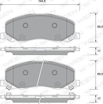 Ween 151-2690 - Kit de plaquettes de frein, frein à disque cwaw.fr