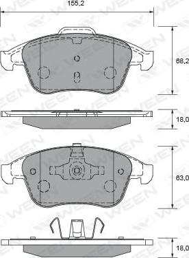 Ween 151-2698 - Kit de plaquettes de frein, frein à disque cwaw.fr