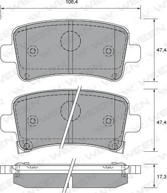 Ween 151-2693 - Kit de plaquettes de frein, frein à disque cwaw.fr