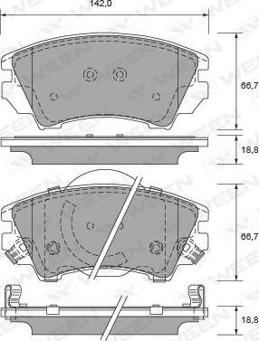 Ween 151-2692 - Kit de plaquettes de frein, frein à disque cwaw.fr