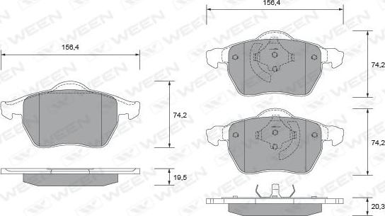 Ween 151-2649 - Kit de plaquettes de frein, frein à disque cwaw.fr