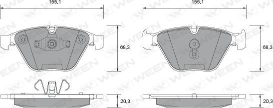 Ween 151-2659 - Kit de plaquettes de frein, frein à disque cwaw.fr