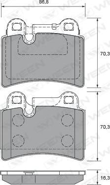 Ween 151-2654 - Kit de plaquettes de frein, frein à disque cwaw.fr