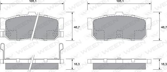 Ween 151-2604 - Kit de plaquettes de frein, frein à disque cwaw.fr