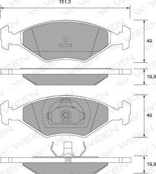 Ween 151-2686 - Kit de plaquettes de frein, frein à disque cwaw.fr