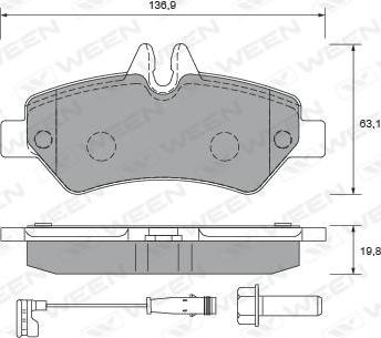 Ween 151-2635 - Kit de plaquettes de frein, frein à disque cwaw.fr