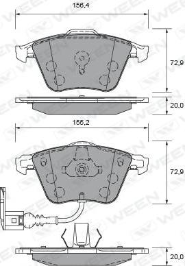 Ween 151-2628 - Kit de plaquettes de frein, frein à disque cwaw.fr