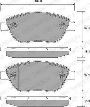 Ween 151-2674 - Kit de plaquettes de frein, frein à disque cwaw.fr