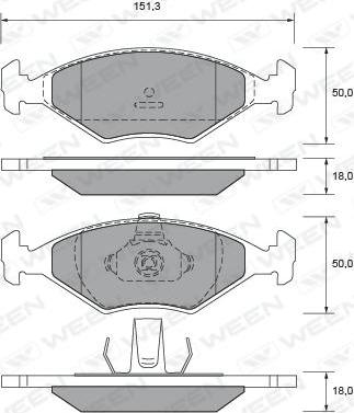 Ween 151-2675 - Kit de plaquettes de frein, frein à disque cwaw.fr