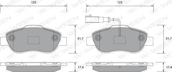 Ween 151-2672 - Kit de plaquettes de frein, frein à disque cwaw.fr