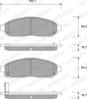 Ween 151-2095 - Kit de plaquettes de frein, frein à disque cwaw.fr