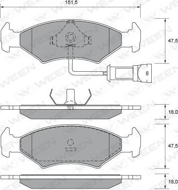 Ween 151-2055 - Kit de plaquettes de frein, frein à disque cwaw.fr