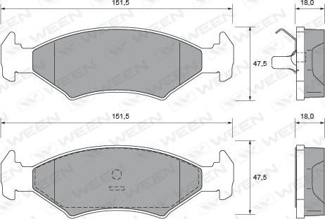 Ween 151-2065 - Kit de plaquettes de frein, frein à disque cwaw.fr