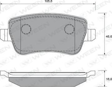 Ween 151-2003 - Kit de plaquettes de frein, frein à disque cwaw.fr