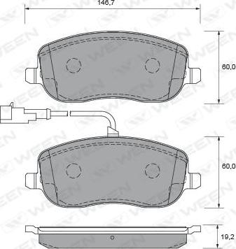 Ween 151-2002 - Kit de plaquettes de frein, frein à disque cwaw.fr