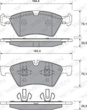 Ween 151-2010 - Kit de plaquettes de frein, frein à disque cwaw.fr