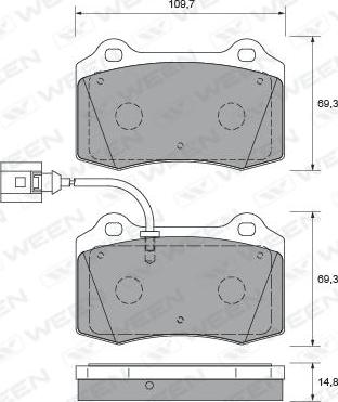 Ween 151-2012 - Kit de plaquettes de frein, frein à disque cwaw.fr