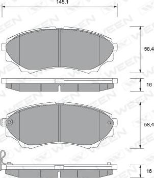 Ween 151-2084 - Kit de plaquettes de frein, frein à disque cwaw.fr